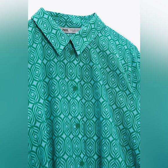 ZARA TIED PRINTED BLOUSE - Picture 10 of 10